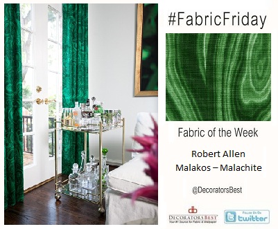 DecoratorsBest Decorators Best Emerald Green Fabric Friday Robert Allen Malakos Malachite Drapery Interior Decor Decorating Design Ideas Trends Inspiration
