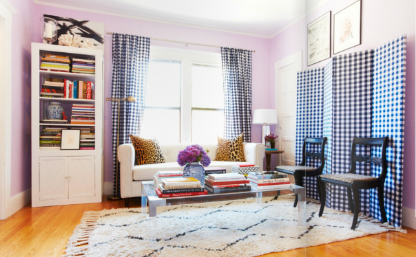 Blue Gingham Plaid at Katie Armour's Home - Matchbook Magazine co-founder